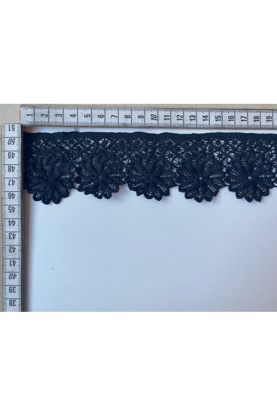 Siyah Mat Polyester Güpür Bant, İthal Brode