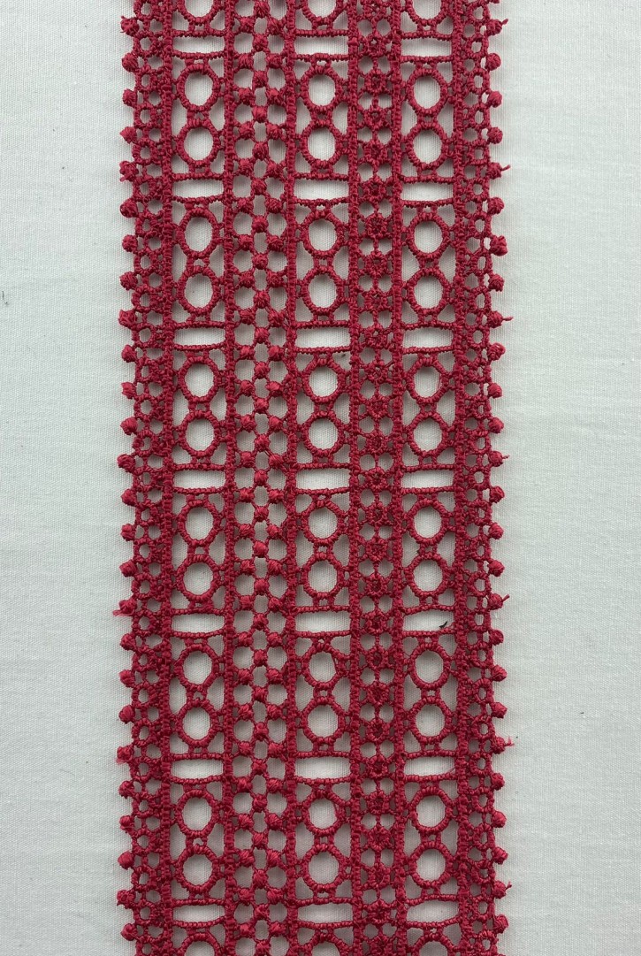 Kırmızı Mat Polyester Brode Bant - 7.5 cm