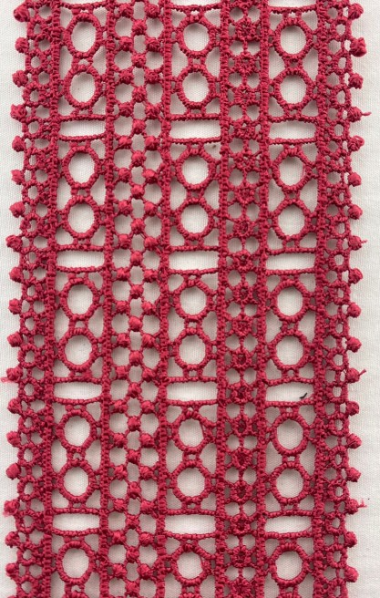 Kırmızı Mat Polyester Brode Bant - 7.5 cm