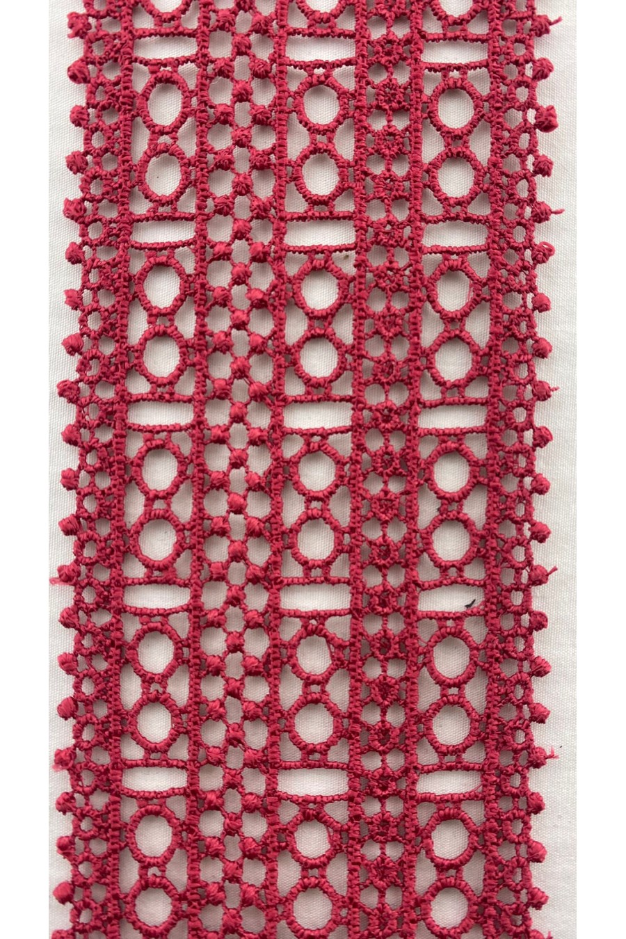 Kırmızı Mat Polyester Brode Bant - 7.5 cm