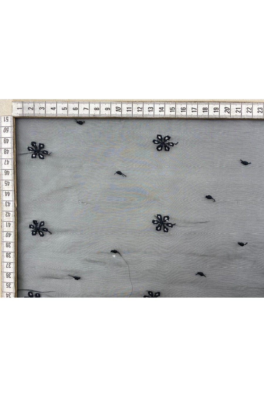 Siyah Bohrelli Organze Brode - Yerli Polyester, 135 cm (9973)