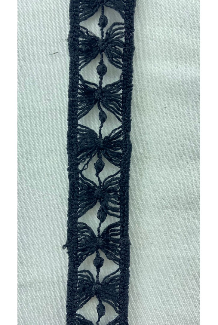 Siyah Mat Polyester Brode Bant