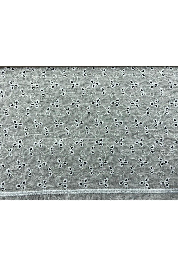 Beyaz Kumaş Kasarlı Bohrerli Pamuk Brode, Yerli