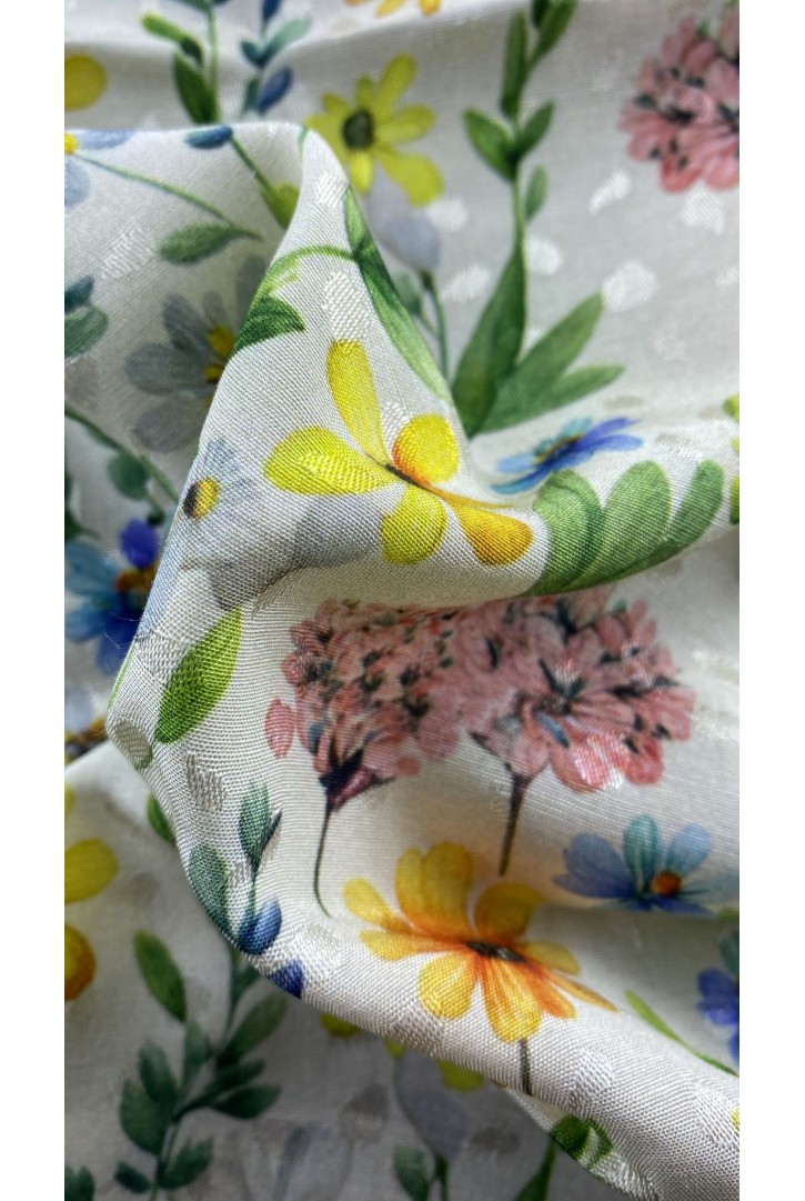 22371 KUMAŞ/YERLİ/LEZ/VİSKON/ÇİÇEK BASKILI/RENKLİ/155 CM