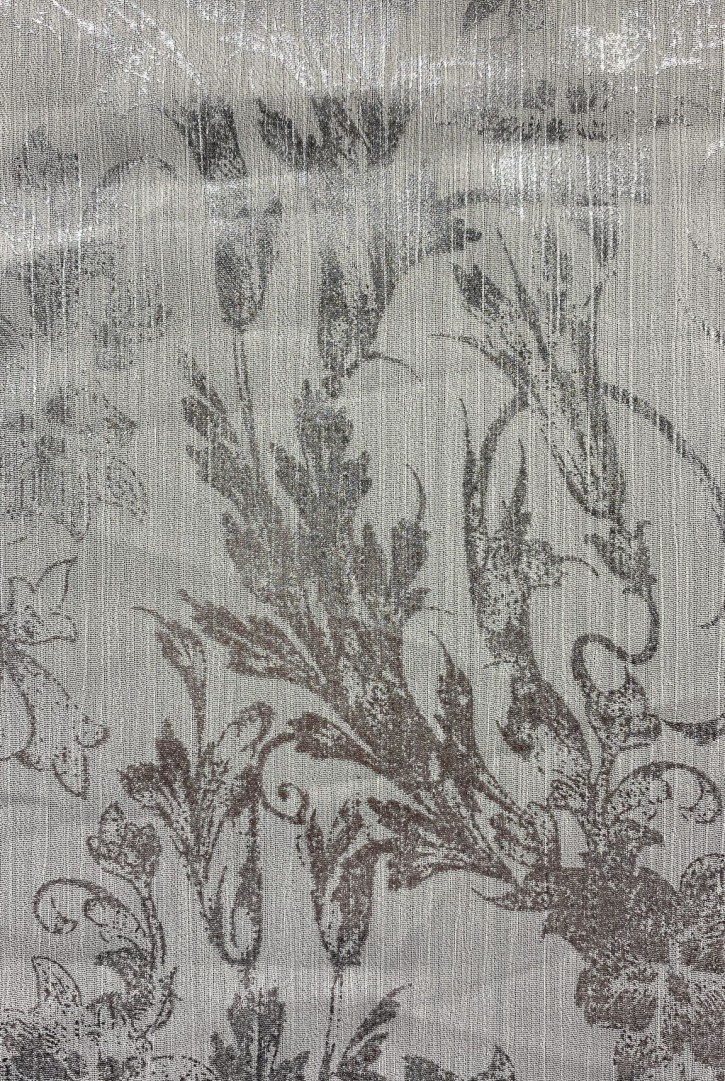 22372 KUMAŞ/YERLİ/LEZ/POLYESTER/GÜMÜŞ BASKILI/BEJ/148 CM