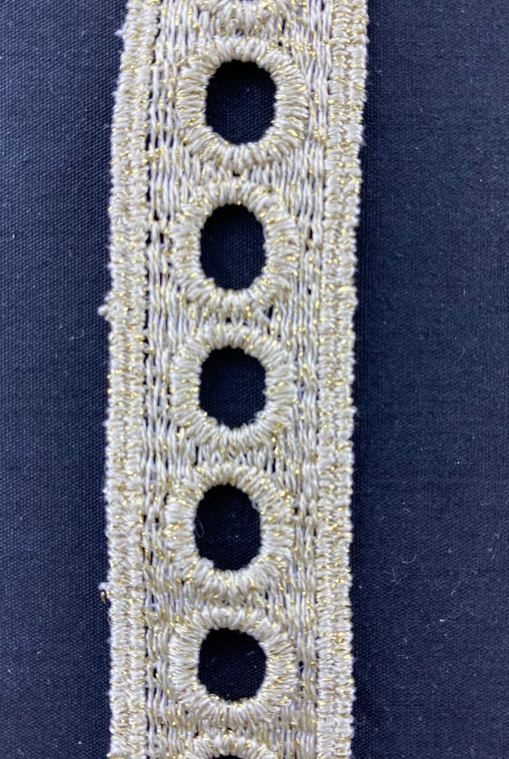 Gold Simli Mat Polyester Güpür Bant, Yerli