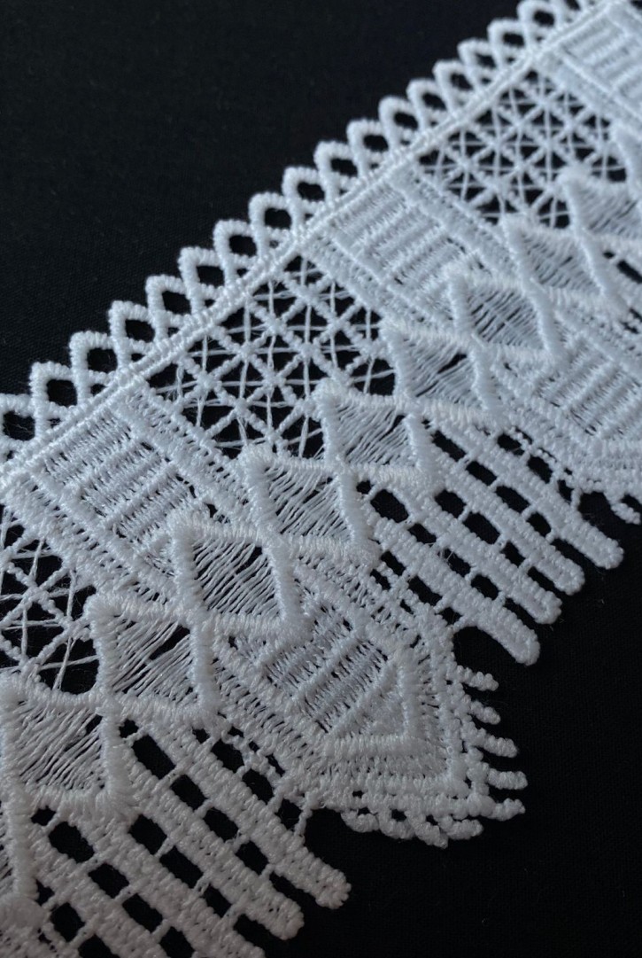 İthal Mat Ham Güpür Brode Bant, 7,5 cm