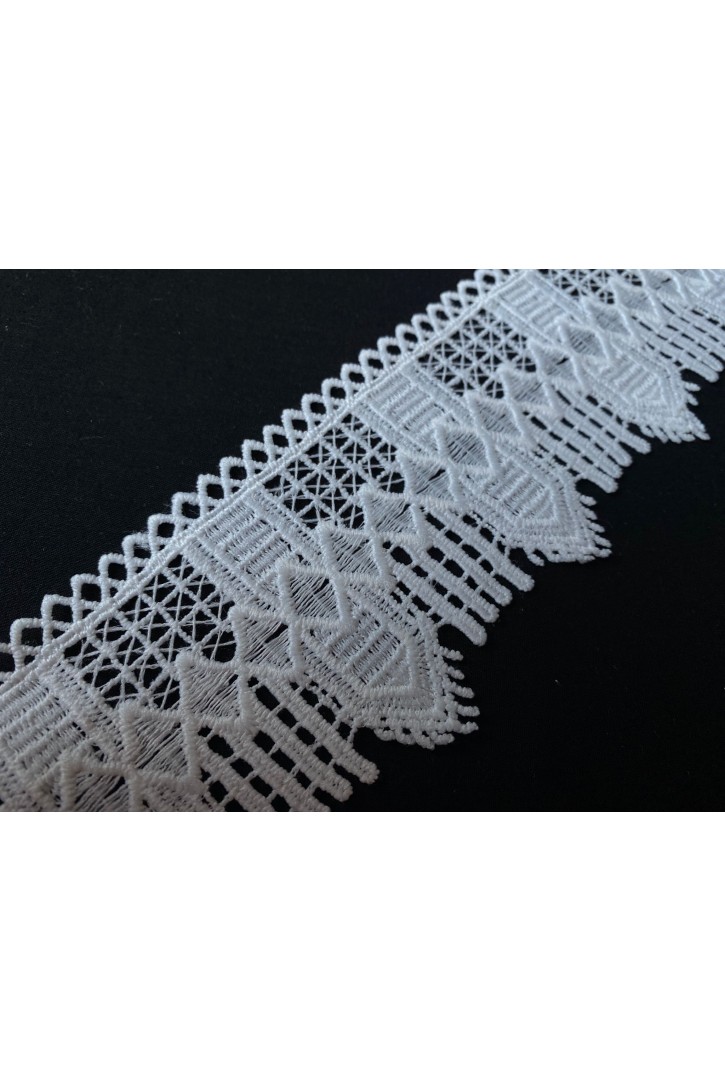 İthal Mat Ham Güpür Brode Bant, 7,5 cm