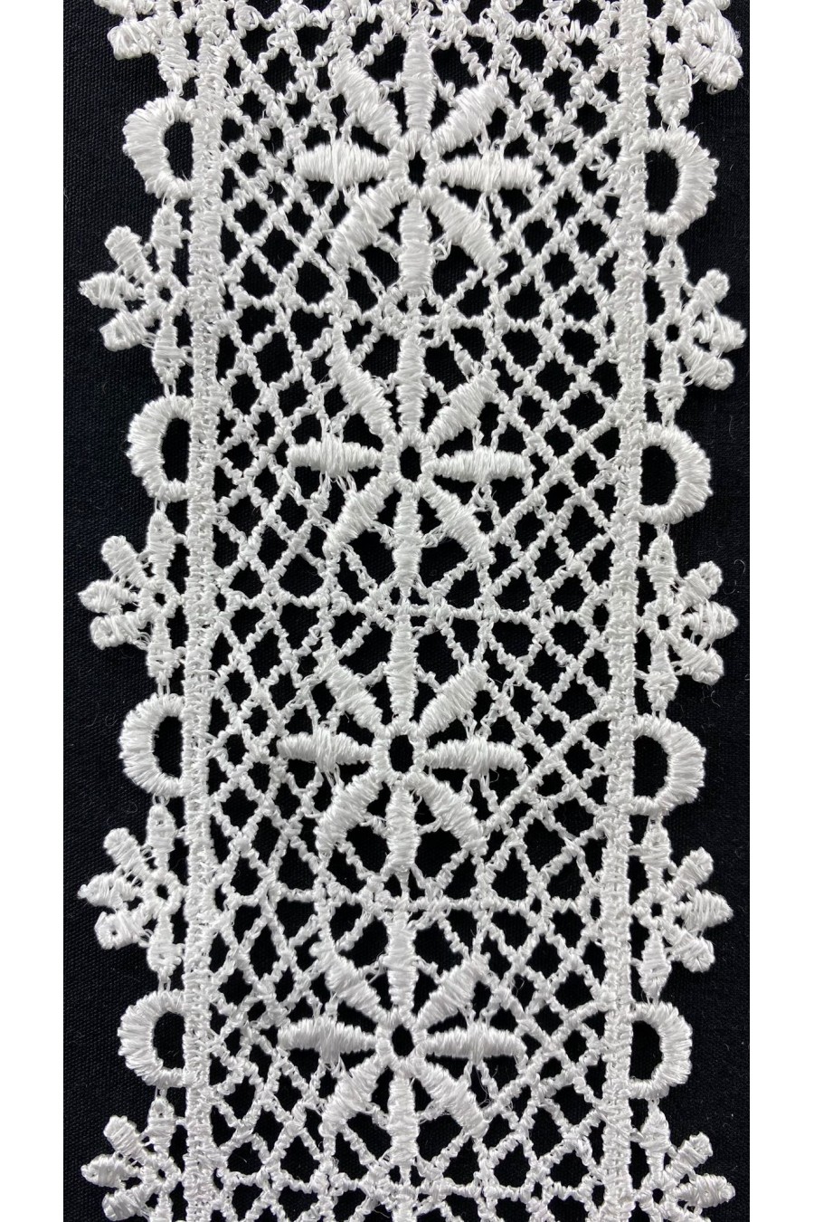 6 cm Genişliğinde Parlak Ham Güpür Brode Bant