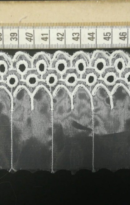 10249 BRODE/YERLİ/BANT/ORGANZE ÜZERİ/MAT POLYESTER/BEYAZ/8 CM