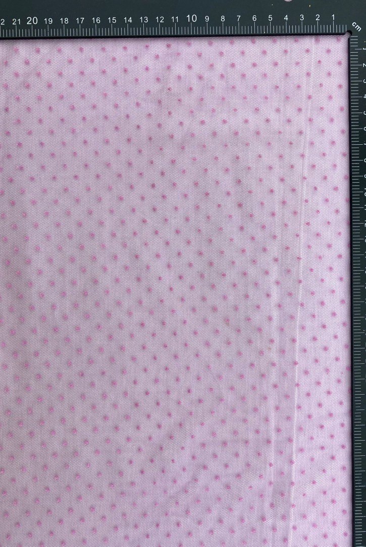 Lila Flok Baskılı Tül, 150 cm