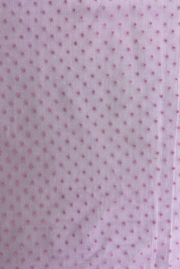 Lila Flok Baskılı Tül, 150 cm