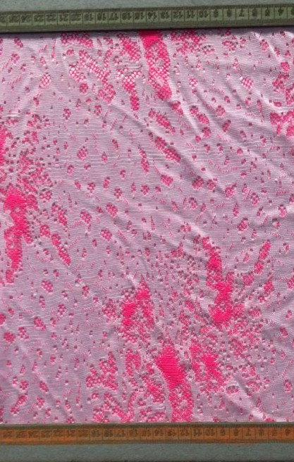 Neon Yeşil Yerli Dantel, Polyester-Naylon, 150 cm