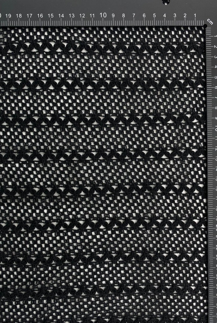 Siyah Pamuk Polyester Dantel - Yerli Üretim (5319)