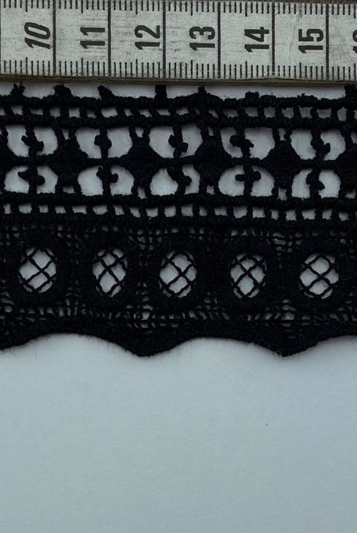 5 cm Siyah Güpür Brode Bant