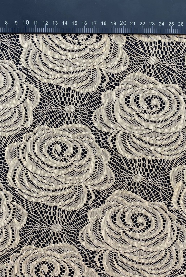 Kemik Renk Polyester Dantel, 150 cm