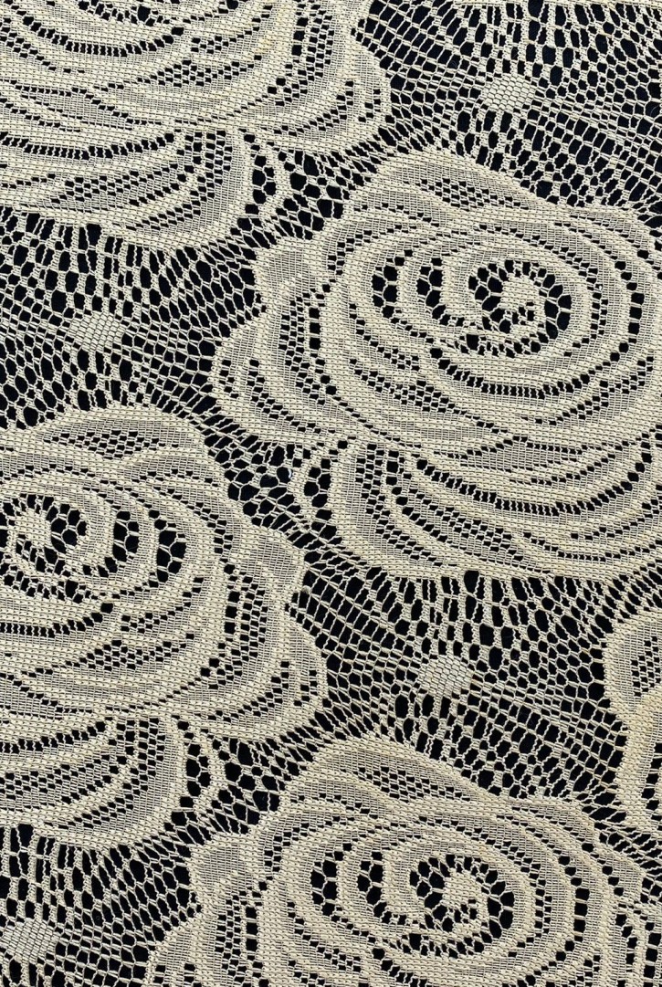 Kemik Renk Polyester Dantel, 150 cm