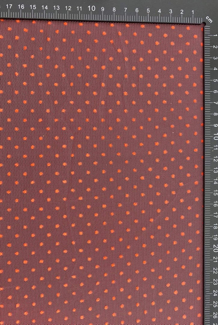 Nar Çiçeği Varak Baskılı Tül Kumaş - 150 cm