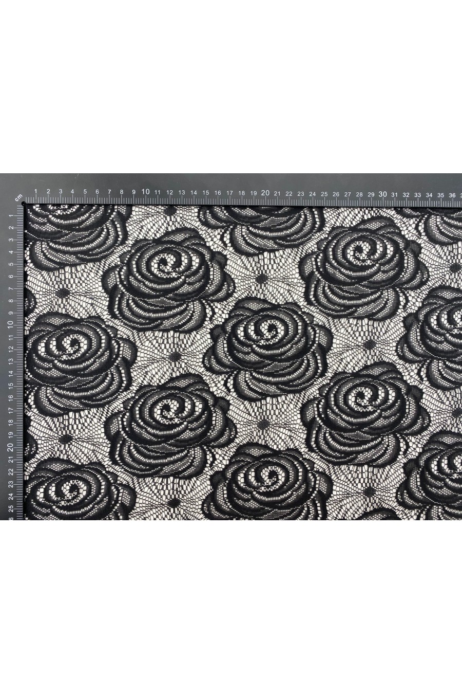 Siyah Mat Polyester Dantel, Yerli, 150 cm