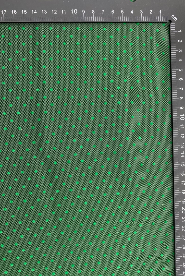 Zümrüt Yeşili Varak Baskılı Tül Kumaş - 150 cm