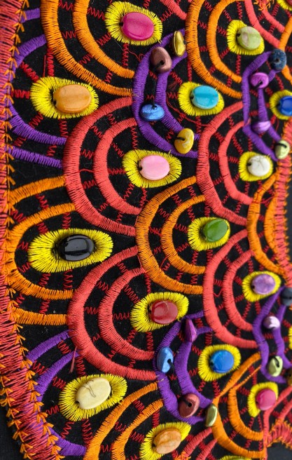 Renkli Boncuklu İthal Yaka Bant - 30 cm, 2429 Model