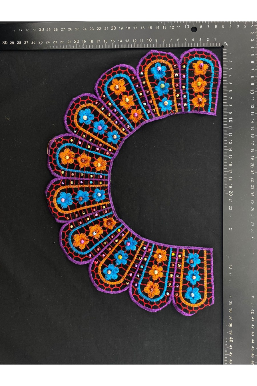 2434-ADET Boncuklu Renkli İthal Yaka, 37 cm