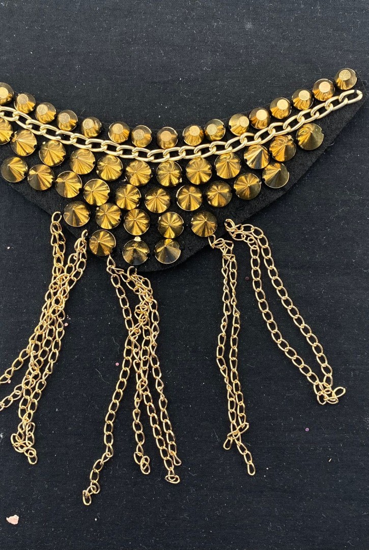 Gold Zincirli Yaka Aksesuar - 17 cm, 2067 Model