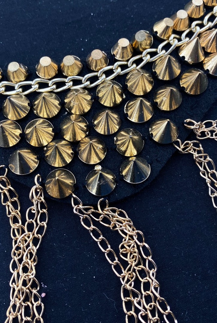 Gold Zincirli Yaka Aksesuar - 17 cm, 2067 Model