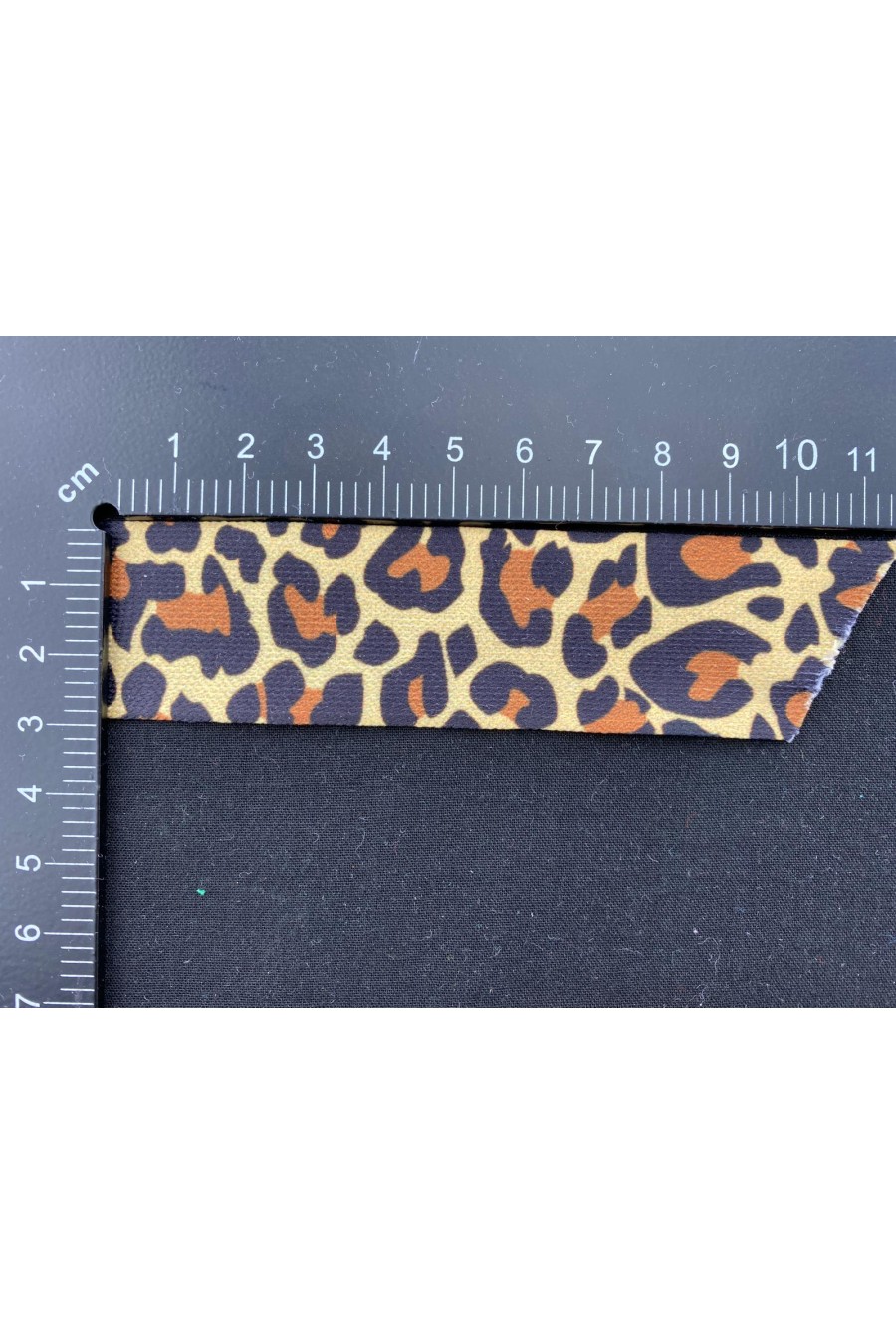 8610-METRE Leopar Desenli Raşel Polyester Şerit, Bej-Siyah-Kahve, 3 cm