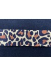 Leopar Desenli Raşel Polyester Şerit, Bej-Siyah-Kahve, 3 cm