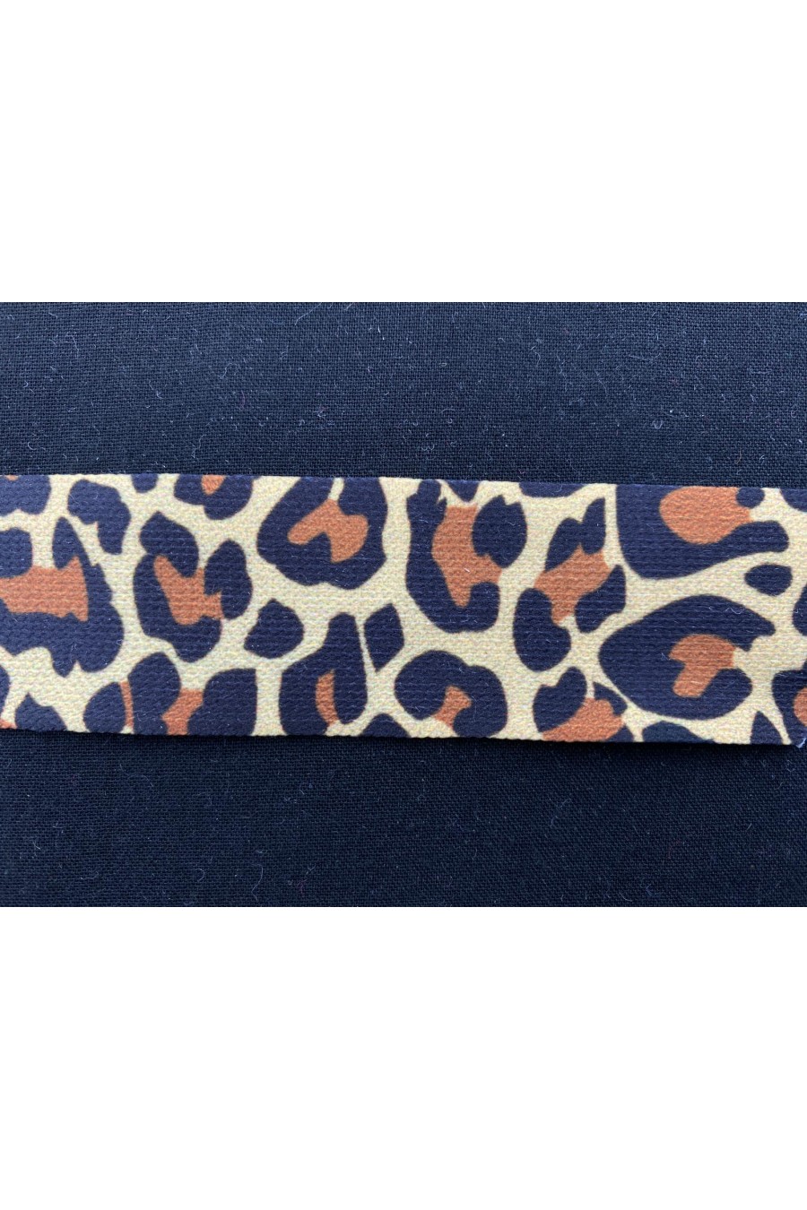 8610-METRE Leopar Desenli Raşel Polyester Şerit, Bej-Siyah-Kahve, 3 cm