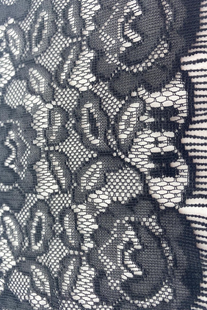 5086 DANTEL/YERLİ/BANT/MİKRO POLYESTER/SAKALLI/SİYAH