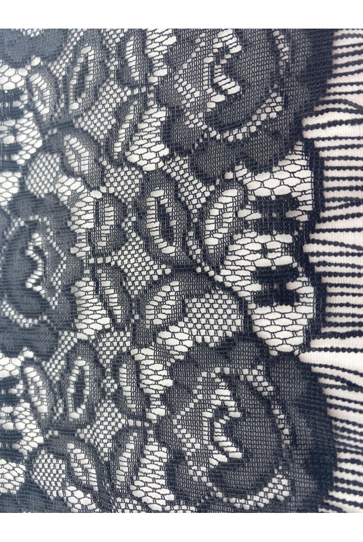 5086 DANTEL/YERLİ/BANT/MİKRO POLYESTER/SAKALLI/SİYAH