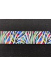Renkli Zebra Raşel Şerit, Polyester, Yerli, 3 cm