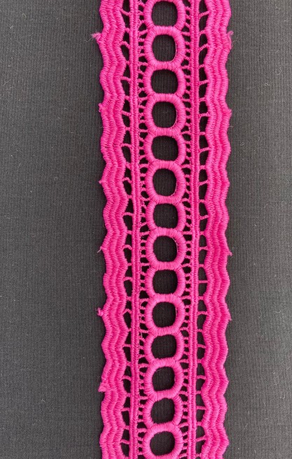 Fuşya Mat Polyester Güpür Bant