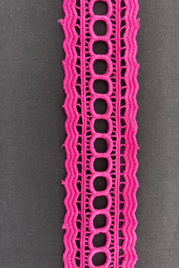 Fuşya Mat Polyester Güpür Bant