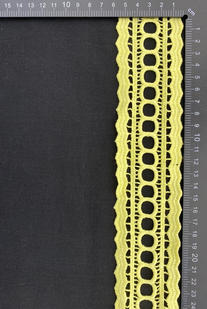 Sarı Mat Polyester Güpür Brode Bant, Yerli