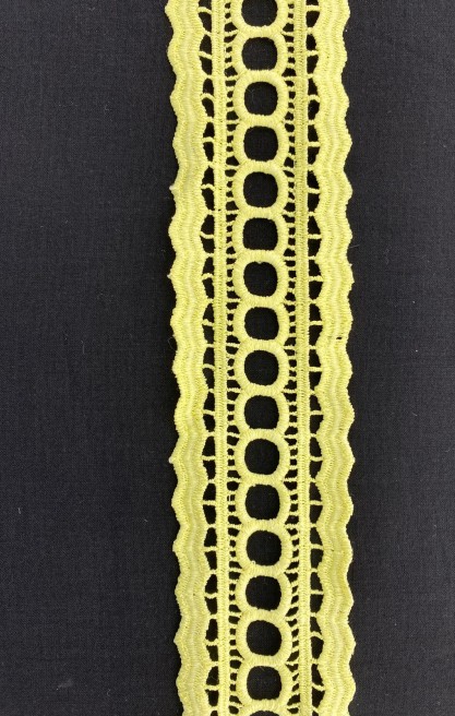 Sarı Mat Polyester Güpür Brode Bant, Yerli