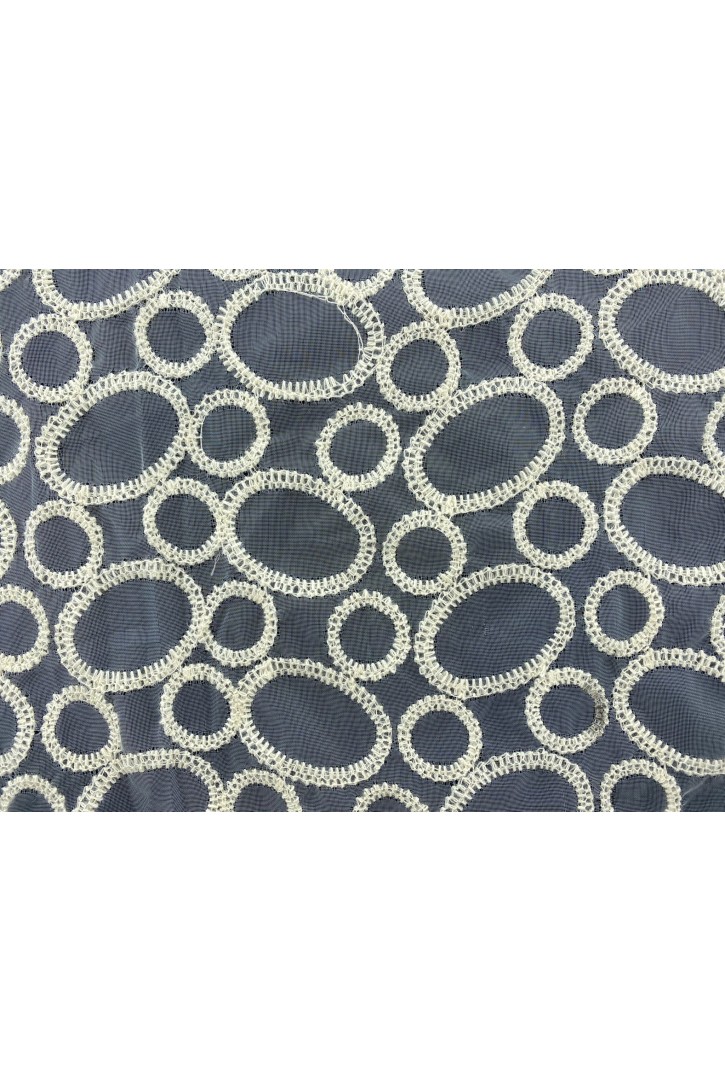 Nakışlı Halka Desenli Organze, Krem