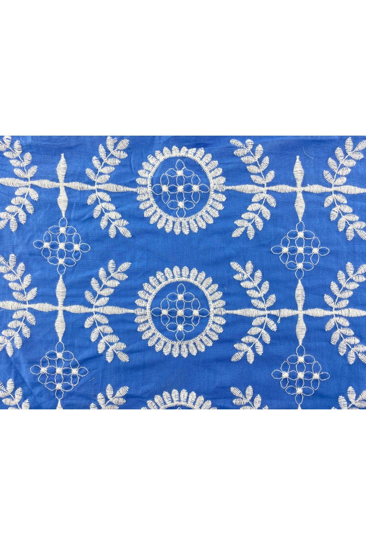 İndigo Zeminli Pamuk İpli Vual Brode