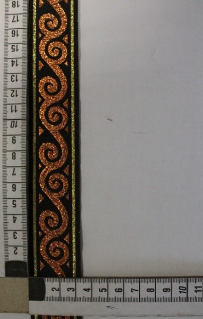 Varak Baskılı Siyah-Gold Şerit