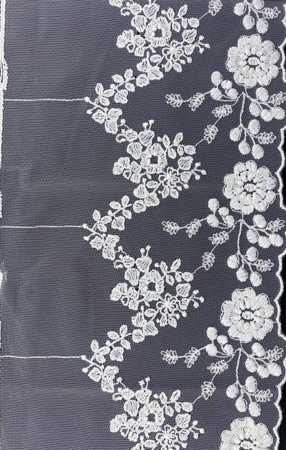 Yerli Ham Tül Üzeri Polyester Brode Bant