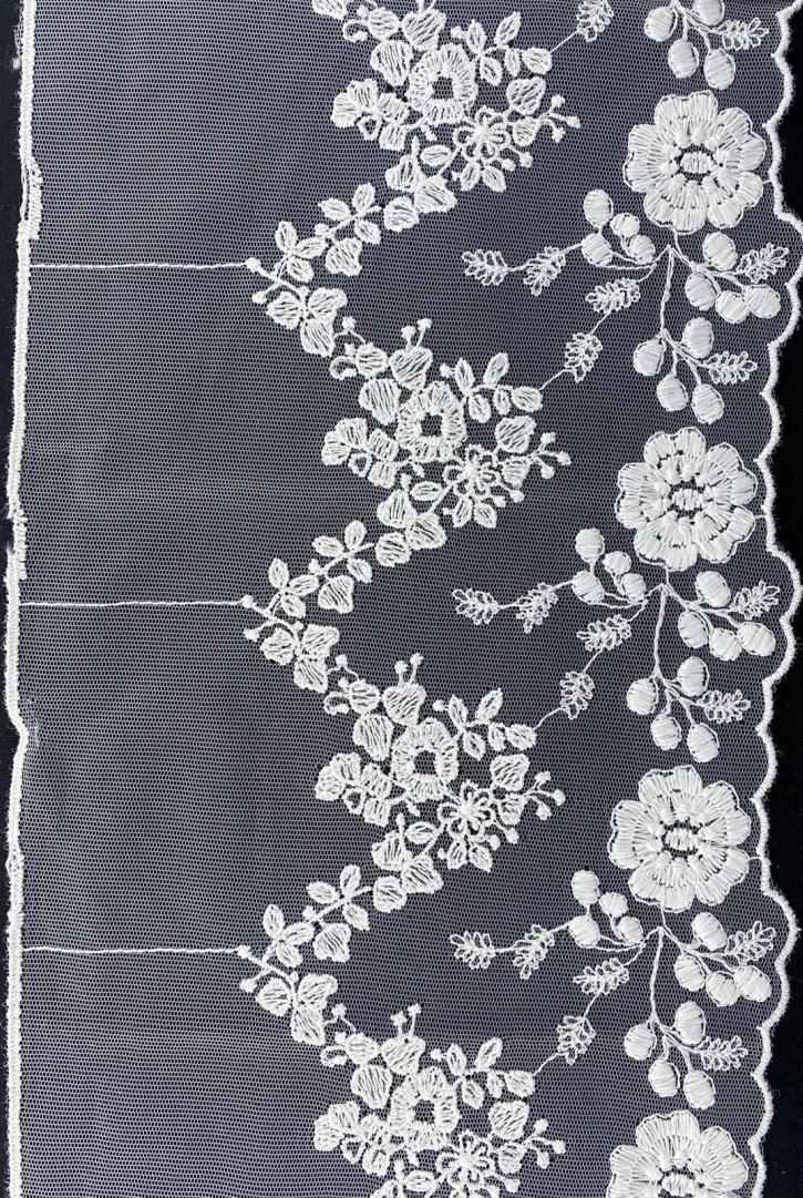 Yerli Ham Tül Üzeri Polyester Brode Bant