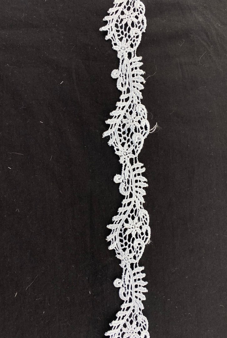 Açık Mavi Parlak Güpür Brode Bant, 3,5 cm