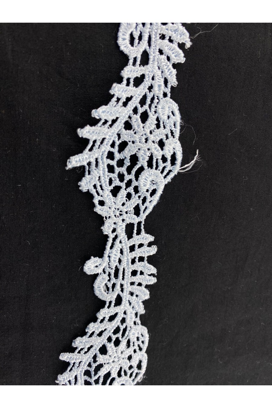 Açık Mavi Parlak Güpür Brode Bant, 3,5 cm