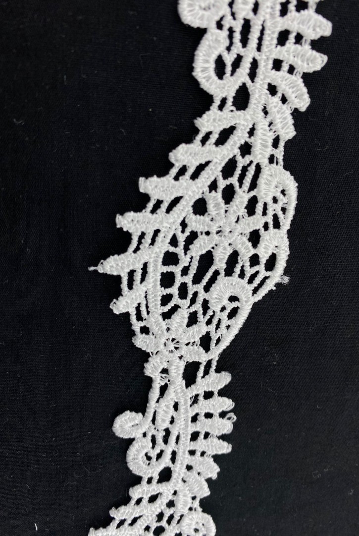 3,5 cm Parlak Ham Polyester Yerli Güpür Brode Bant