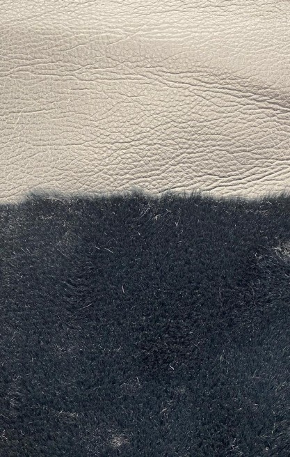 Siyah Deri Tavşan Kürk İthal Kumaş - 150 cm