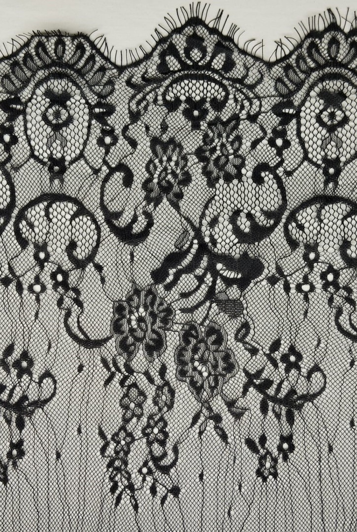 23000 DANTEL/İTHAL/LEZ/NAYLON/SAKALLI/SİYAH/150 CM