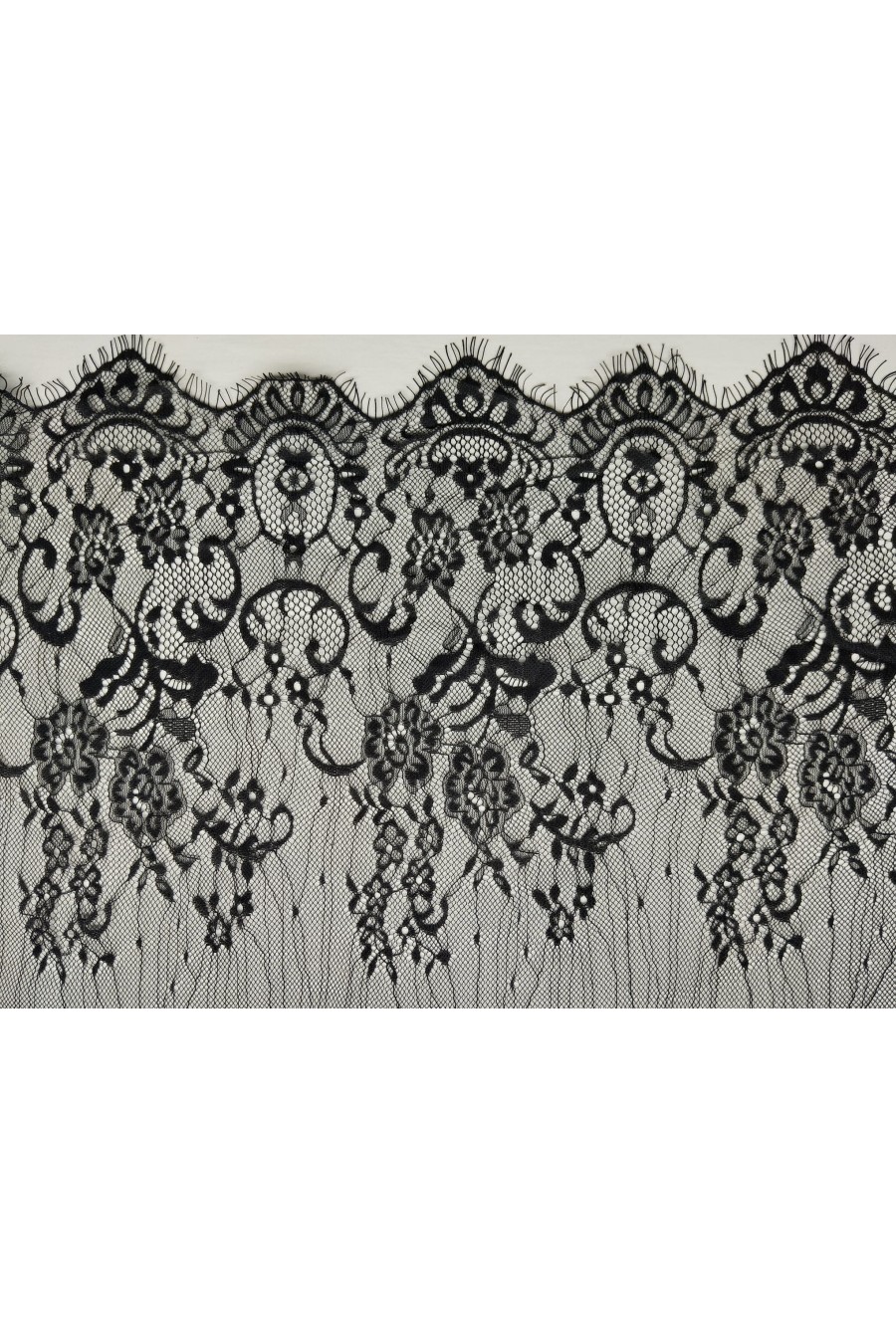 23000 DANTEL/İTHAL/LEZ/NAYLON/SAKALLI/SİYAH/150 CM