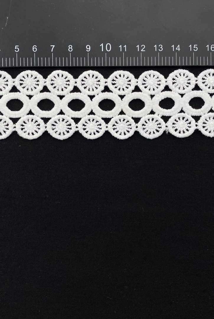 Ham Mat Polyester Güpür Brode Bant, 4 cm